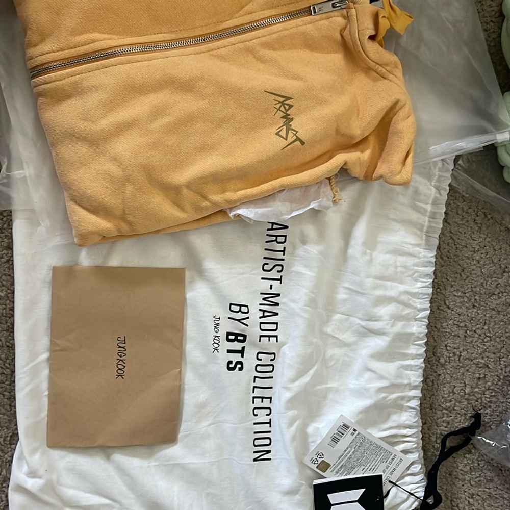 BTS artist collection Jungkook mustard armyst zip up hoodie size M
